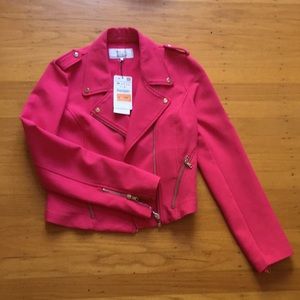 NWT Zara Trafaluc Pink Moto Jacket